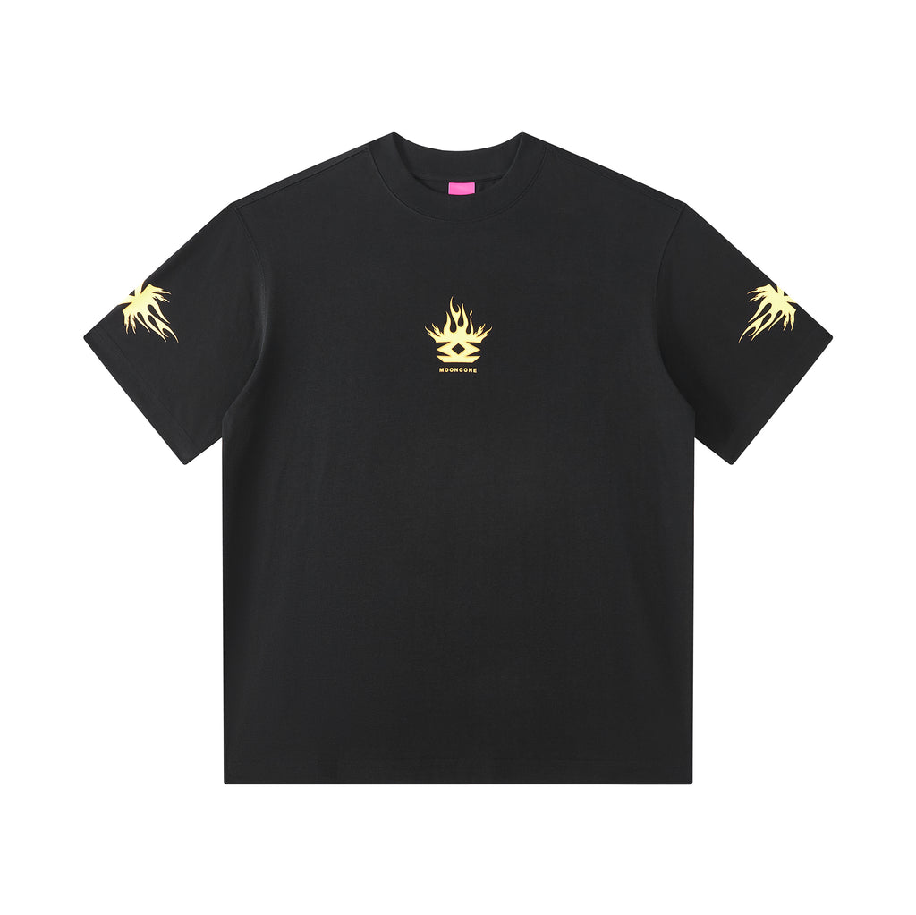 MOONGONE 300 GSM Black Flame T-shirt