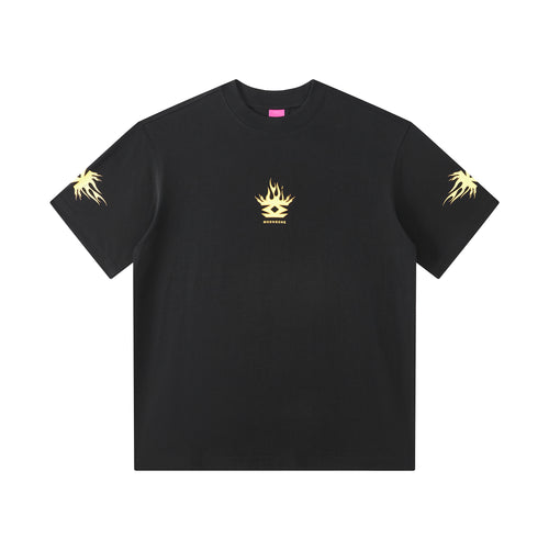 MOONGONE 300 GSM Black Flame T-shirt