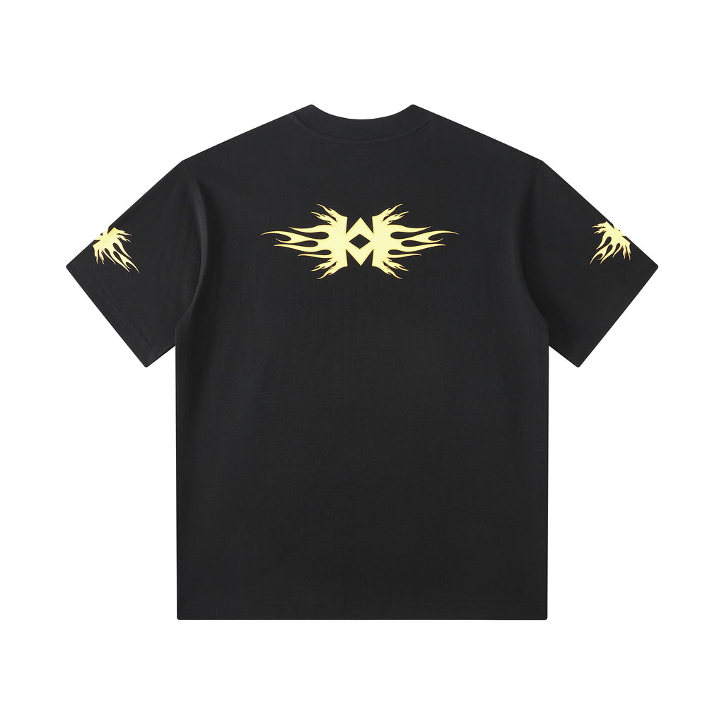 MOONGONE 300 GSM Black Flame T-shirt