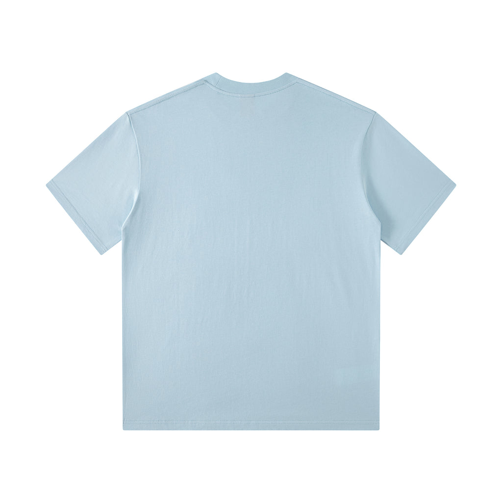 MOONGONE 300 GSM Blue Crew Neck Tee
