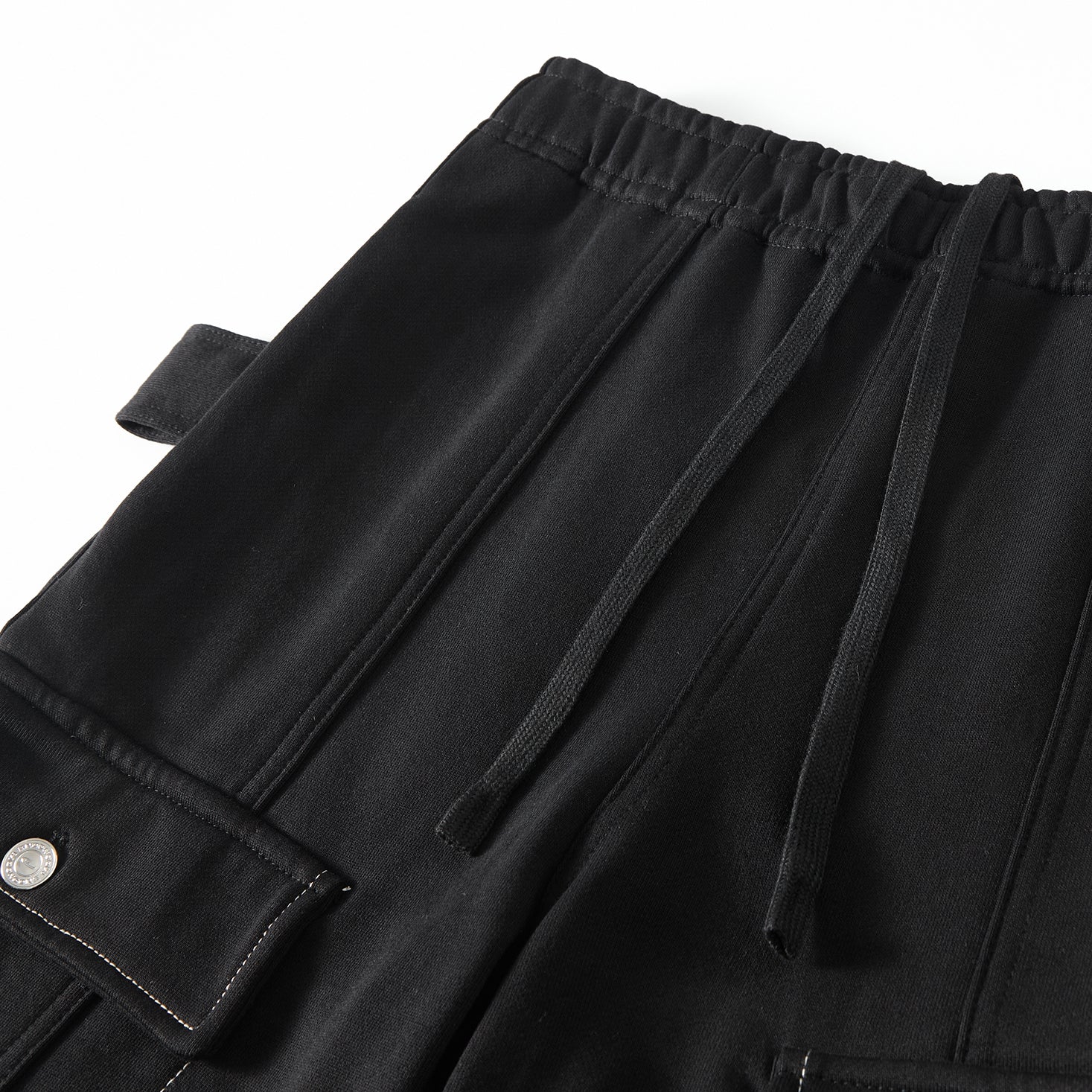 MOONGONE 400 GSM Black Pocket Cargo Pants for Men