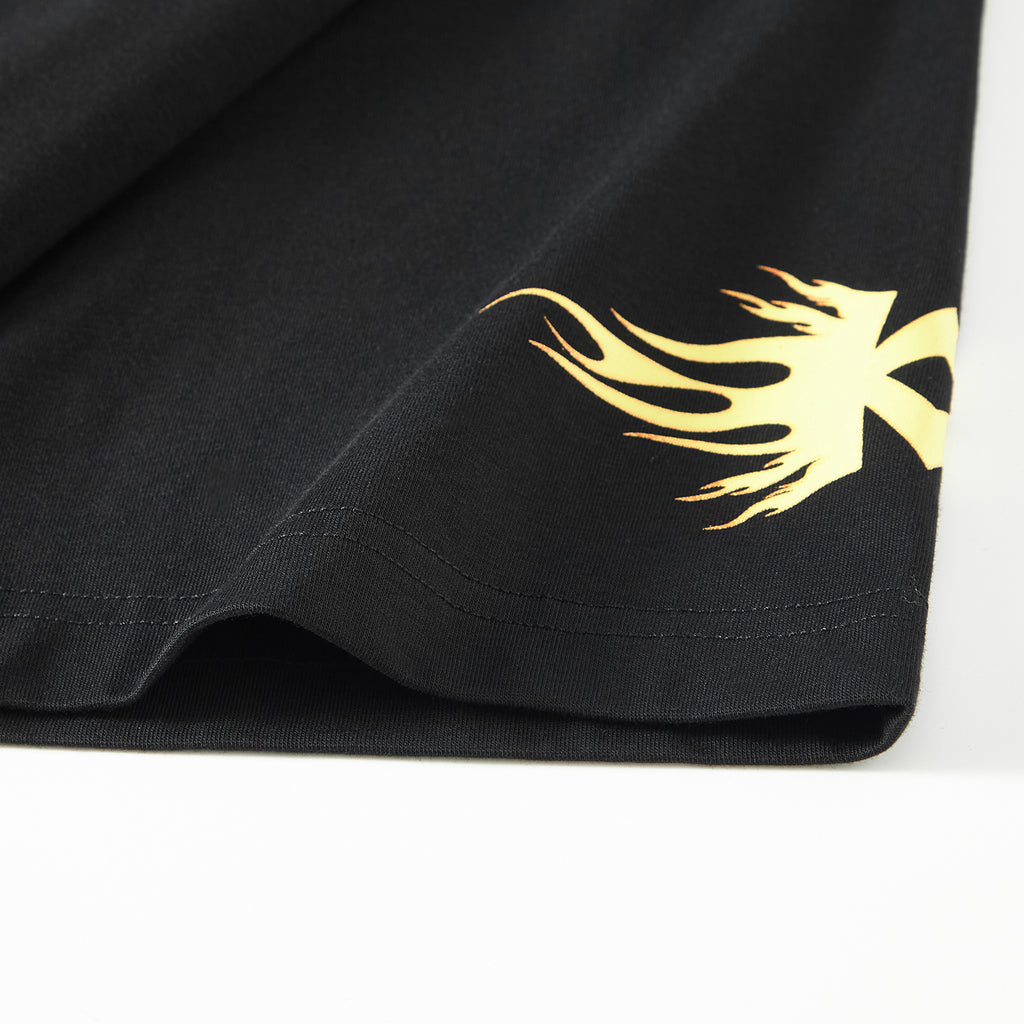 MOONGONE 300 GSM Black Flame T-shirt