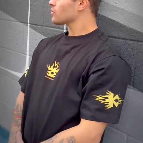 MOONGONE 300 GSM Black Flame T-shirt