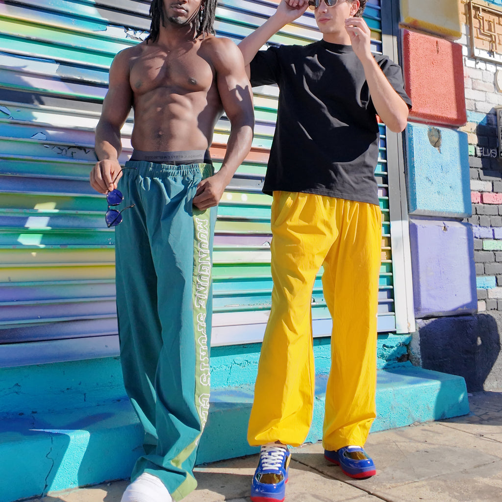 MOONGONE Yellow Nylon Sporys Pants