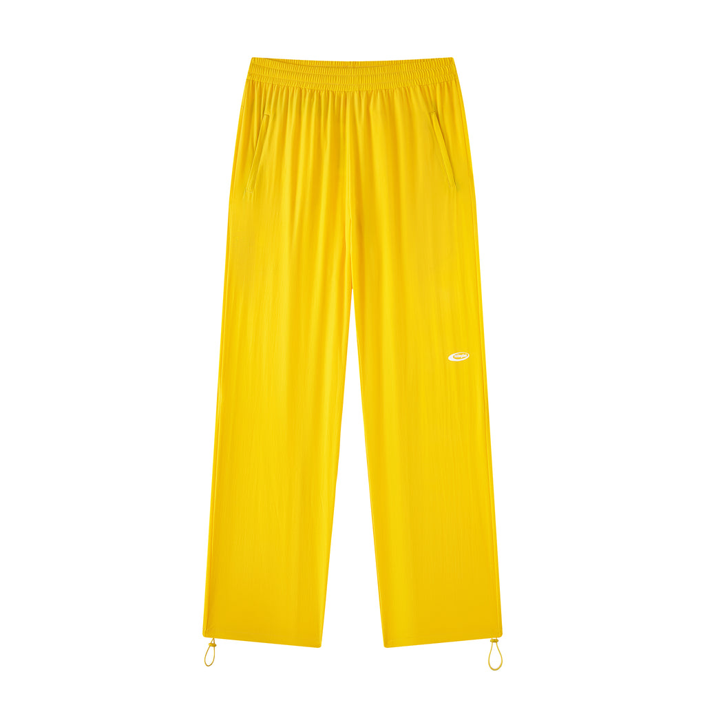 MOONGONE Yellow Nylon Sporys Pants