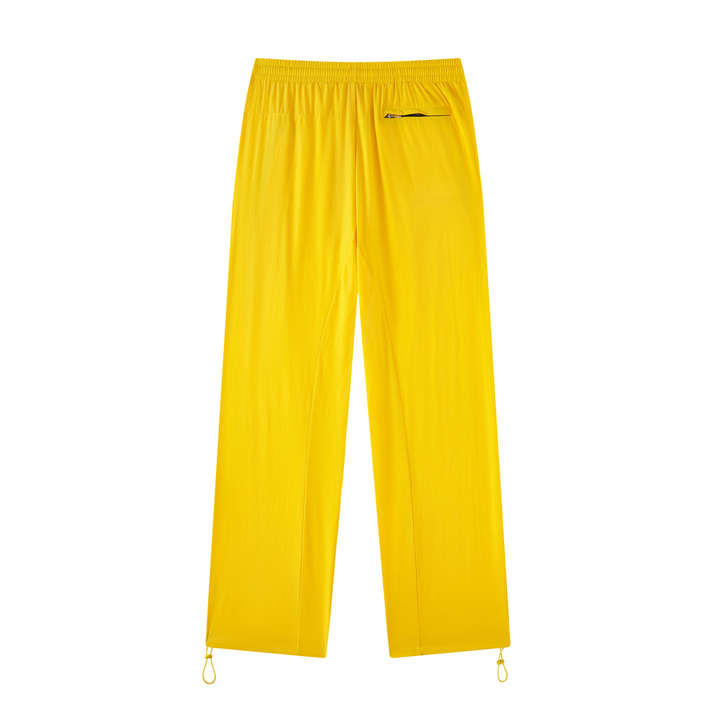 MOONGONE Yellow Nylon Sporys Pants