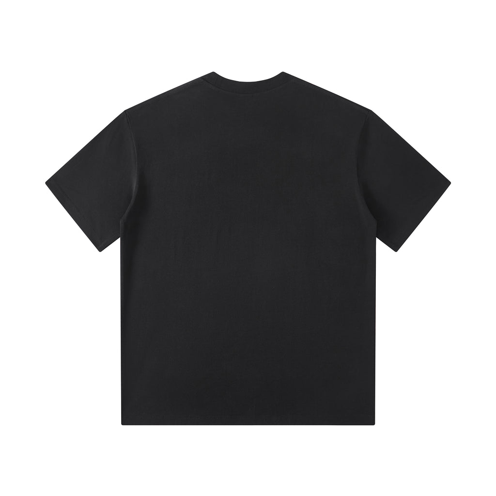 MOONGONE 300 GSM Black Crew Neck Tee