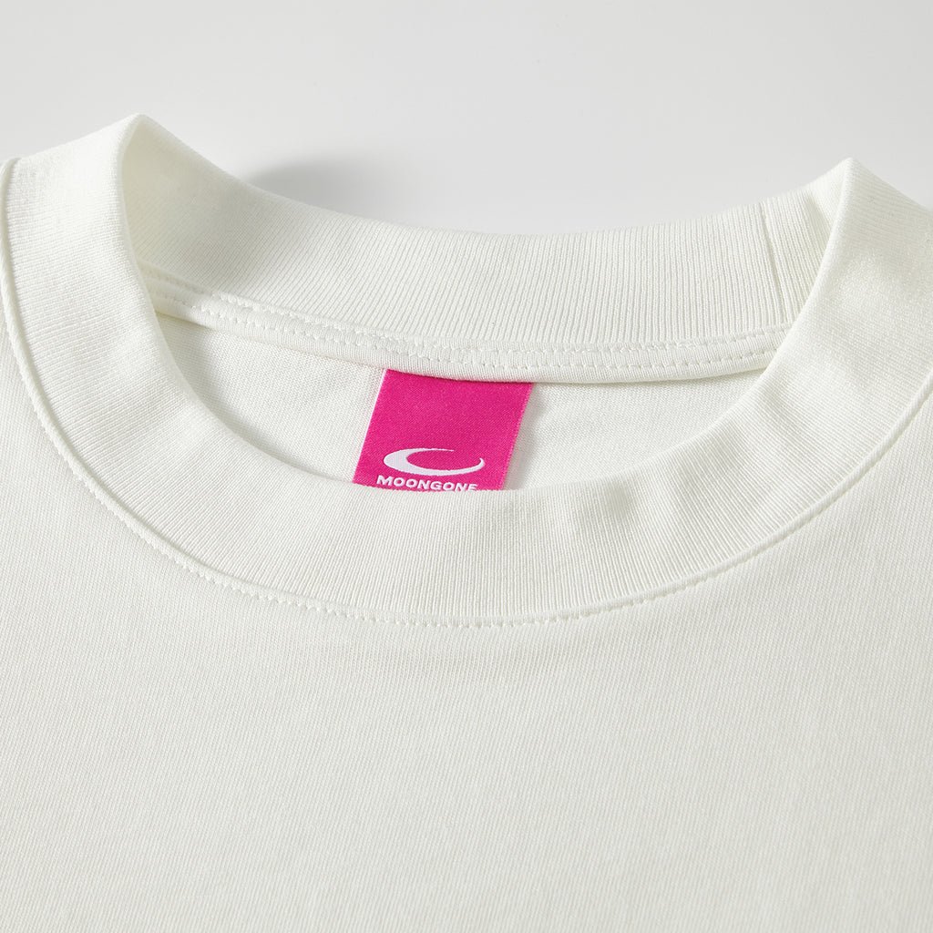 MOONGONE 300 GSM White Crew Neck Tee