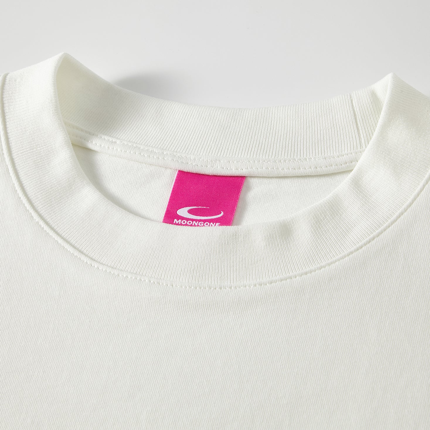 MOONGONE 300 GSM White Crew Neck Tee
