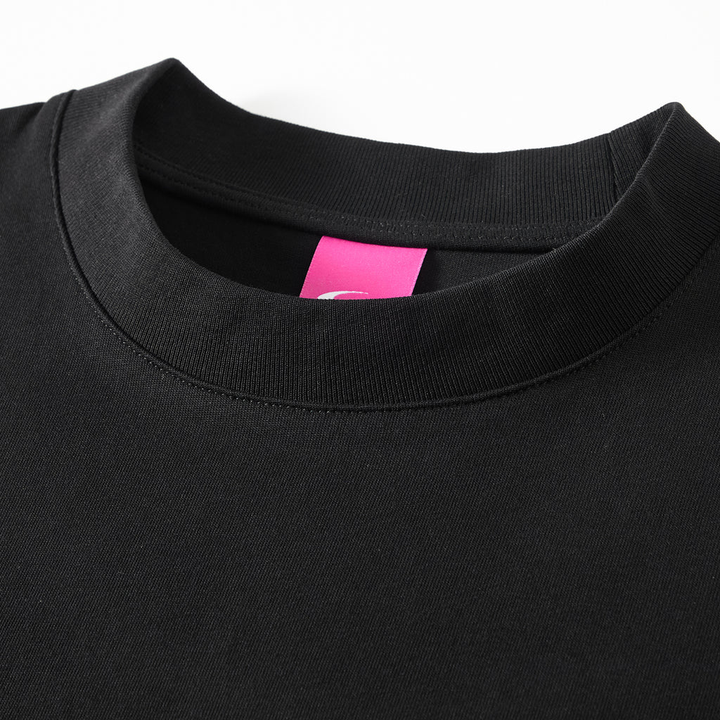 MOONGONE 300 GSM Black Crew Neck Tee